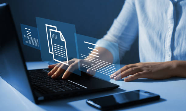 istock Process automation to efficiently manage files. Businesswoman working on laptop with virtual screen. Online documentation database and document management system concept.	
Internet Technology. 1353187118