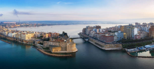 Aerial view of Taranto city, Puglia. Italy Aerial view of Taranto city, Puglia. Italy taranto stock pictures, royalty-free photos & images