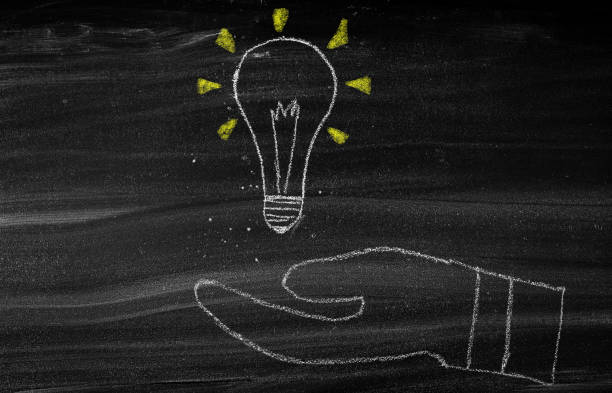 istock Human hand and light bulb. Business solution, smart idea, startup, creativity, start up, innovation concepts. 1353189425