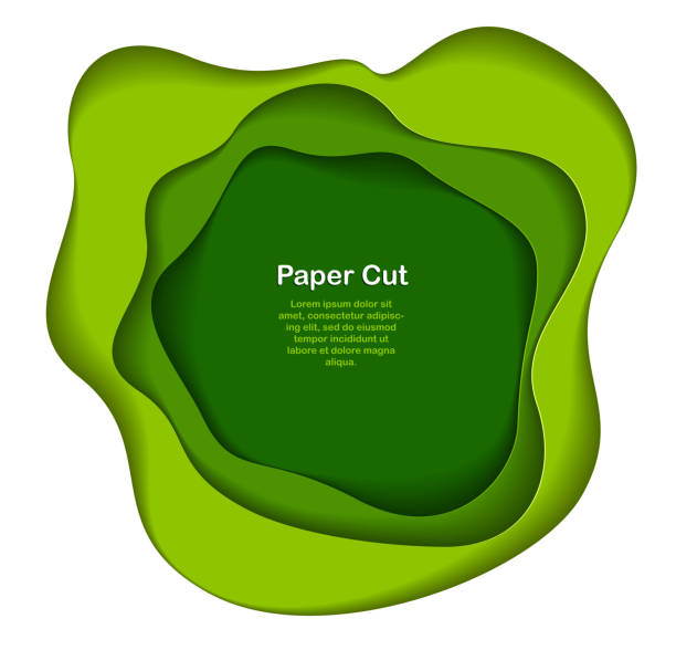 istock 3D abstract green background with paper cut shapes. Vector illustration in paper cut style. layout for business card, presentations, flyers or posters. 1353190770