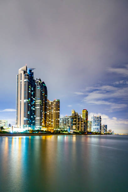 istock skyline of sunny isles beach by night 1353192068