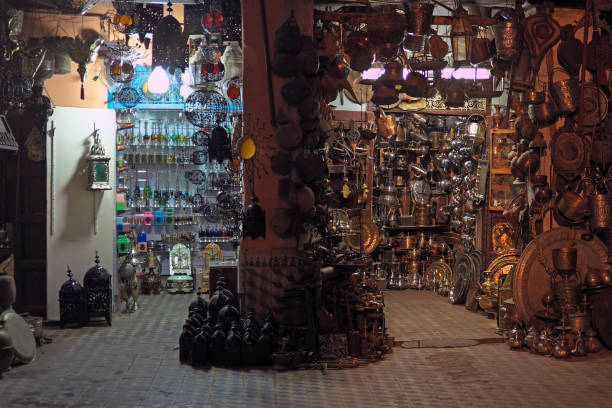 istock Copper shop in the medina in Morocco 1353193074