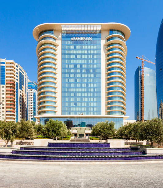 JW Marriott Absheron Baku BAKU, AZERBAIJAN - SEPTEMBER 14, 2016: JW Marriott Absheron Baku is a luxury 5 star hotel in the center of Baku, Azerbaijan. hultonarchive stock pictures, royalty-free photos & images
