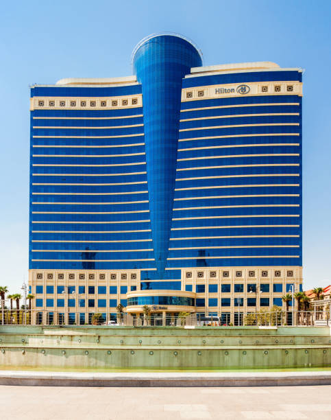 Hilton Baku Hotel, Azerbaijan BAKU, AZERBAIJAN - SEPTEMBER 14, 2016: The Hilton Baku is a luxury 5 star hotel in the center of Baku, Azerbaijan. hultonarchive stock pictures, royalty-free photos & images