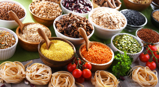 istock Composition with different kinds of dry food products 1353194749