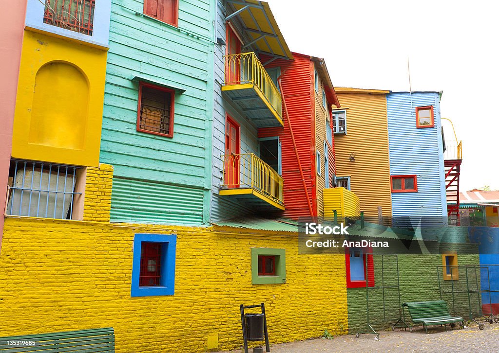 Picturesque Caminito street in La Boca The Caminito street in La Boca, famous area of colorful houses of Buenos Aires, Argentina. La Boca Stock Photo