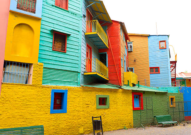 Picturesque Caminito street in La Boca The Caminito street in La Boca, famous area of colorful houses of Buenos Aires, Argentina. caminito stock pictures, royalty-free photos & images