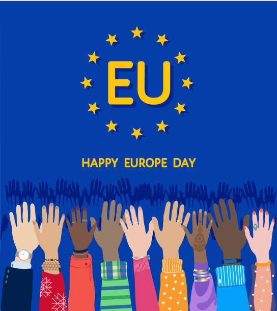 해피 유럽의 날 - european union flag illustrations stock illustrations