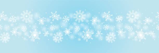 スノーフレーク背景ボーダー白、銀、青の色。クリスマス、冬休み雪片パターンイラストバナーデザイン青空 - ice crystal textured ice winter点のイラスト素材／クリップアート素材／マンガ素材／アイコン素材