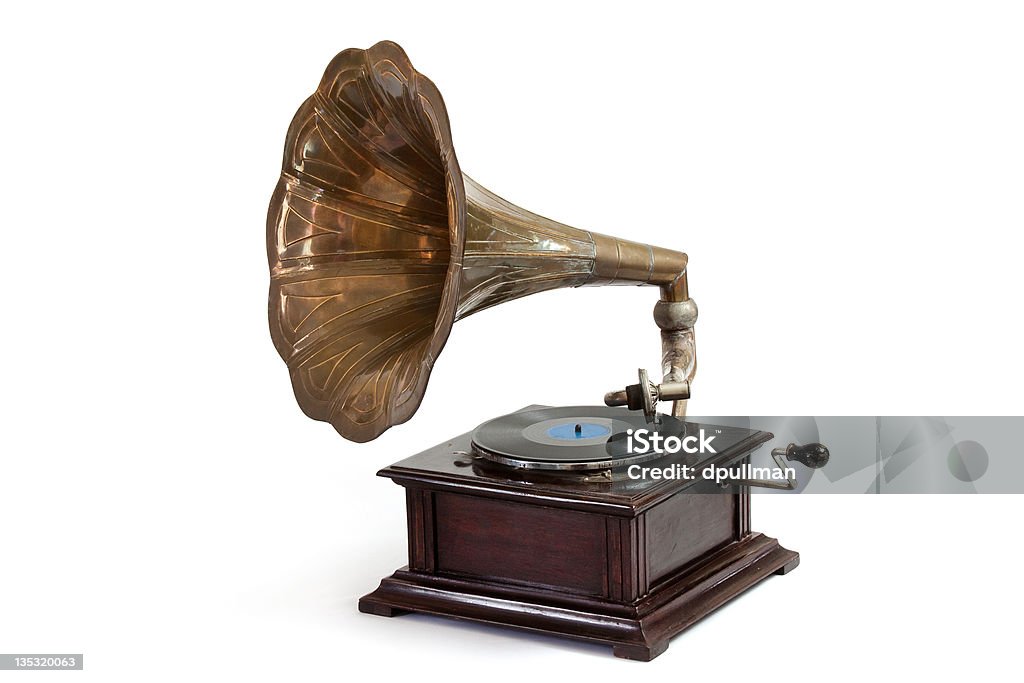 Wind-up Gramophone Lecteur de disque - Photo de Gramophone libre de droits