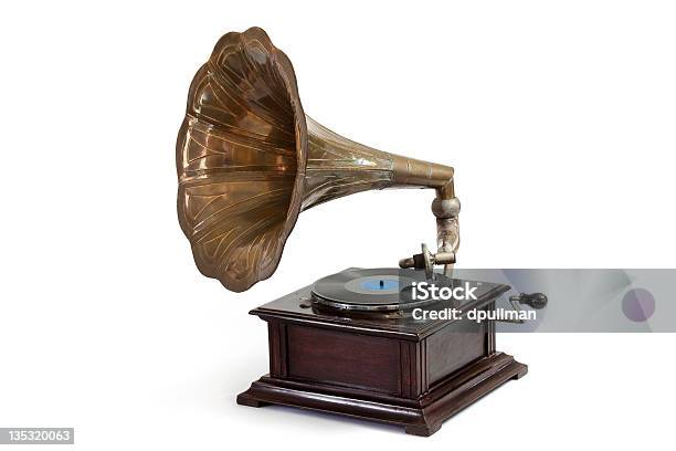 Photo libre de droit de Windup Gramophone Lecteur De Disque banque d'images et plus d'images libres de droit de Gramophone - Gramophone, Aiguille de bras d'électrophone, Bruit