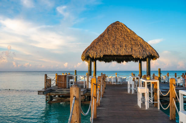istock gazebo on the pier in the sea 1353200891