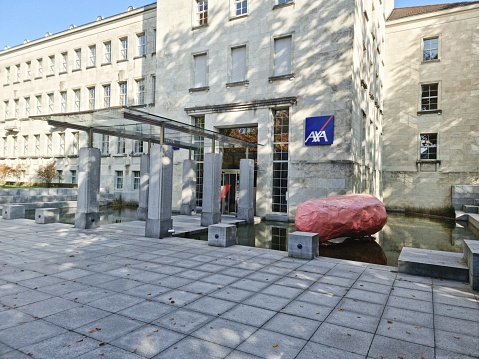 Axa Winterthur Headquarters. The Company was founded in 1875 as Winterthur Versicherungen. In 2006 The Company was incorporated to Axa Company. In Switzerland are working arround 4'300 employees for the company. The image was captured during autumn season.