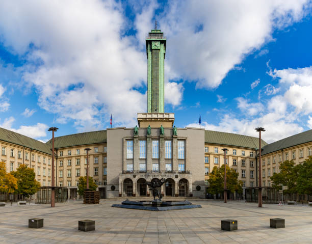 Ostrava, Czech Republic - October 23, 2021: A picture of the Ostrava New City Hall.