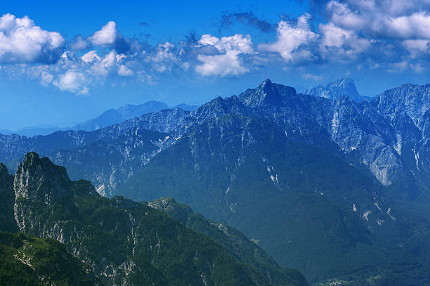 Mountain landscape. Alps of Slovenia, Italian side. Sella Nevea, Italy stock photo