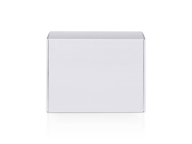 blank packaging cardboard box isolated on white background ready for packaging design