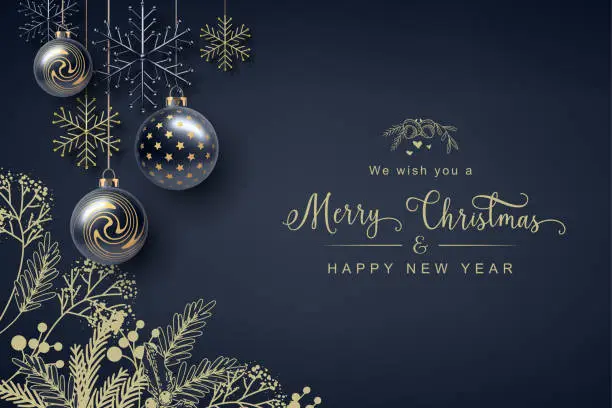 Vector illustration of Christmas and New Year Banner