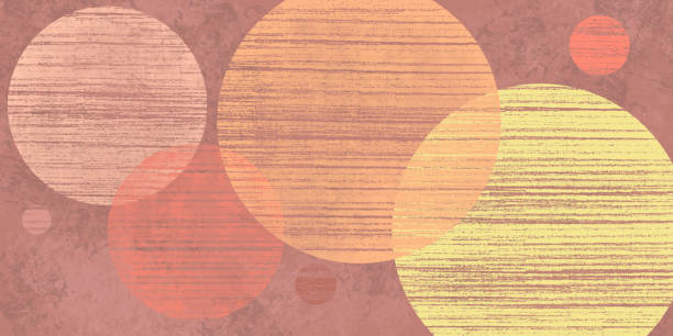 istock Watercolor grunge geometric pastel background with circles and lines 1353217159