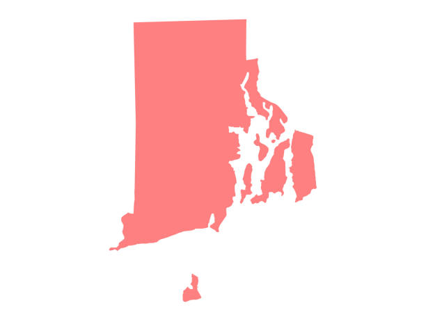 rhode island mapa - rhode island stock illustrations