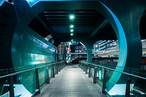 Pedestrian tunnel footbridge in London