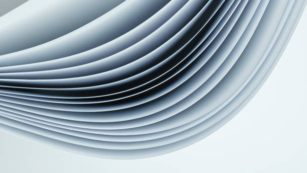 istock Abstract background, sheets of paper forming a pattern of curved lines. 1353223191