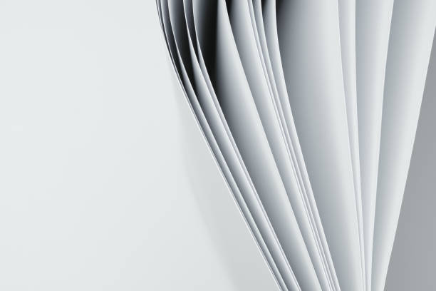 istock Sheets of white paper on white background. Abstract background. 1353223193
