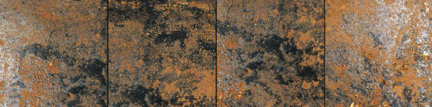 textura de fundo de metal escuro ou pano de fundo de ferrugem grunge - rust fungus sign rust rusty - fotografias e filmes do acervo