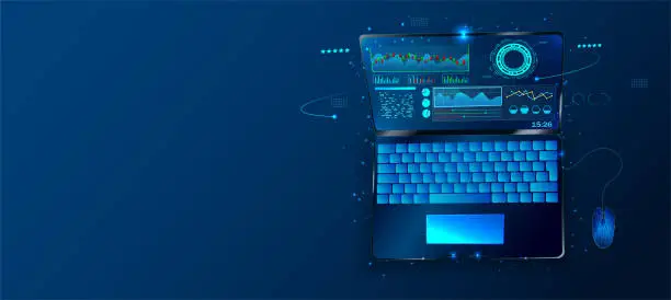 Vector illustration of Data analysis concept. People analyzing growth charts. Business data analysis. Increase sales and skills. People analytics. Monitoring investment. Finance report graph. Charts and diagrams. Vector