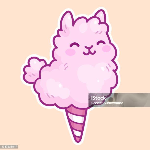 Cotton Candy Llama Stock Illustration - Download Image Now - Llama -  Animal, Pink Color, Cotton Candy - iStock