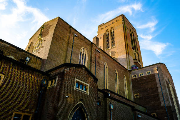 Exterior architecture of Guildford cathedral The Cathedral Church of the Holy Spirit, Guildford, commonly known as Guildford Cathedral, is the Anglican cathedral at Guildford, Surrey, England. Richard Onslow donated the first 6 acres of land on which the cathedral stands, with Viscount Bennett, a former Prime Minister of Canada, purchasing the remaining land and donating it to the cathedral in 1947. Designed by Edward Maufe and built between 1936 and 1961, it is the seat of the Bishop of Guildford. surrey england stock pictures, royalty-free photos & images