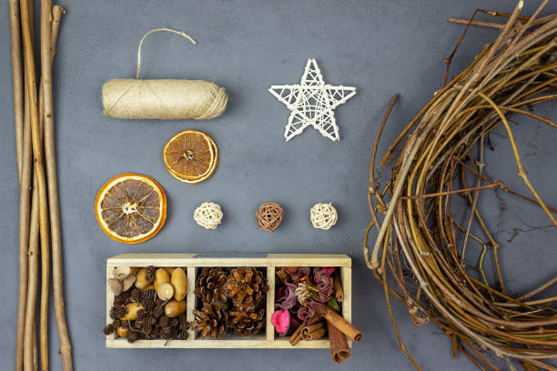istock Step 1. Spruce with your own hands. Eco-style Christmas decor - materials for creating a festive Christmas tree. 1353237392