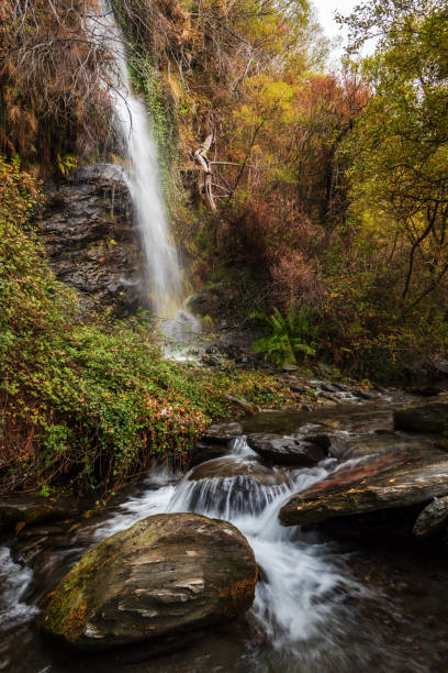 istock Waterfall with silk effect in the Lanjaron river, Sierra Nevada, Granada. 1353240127