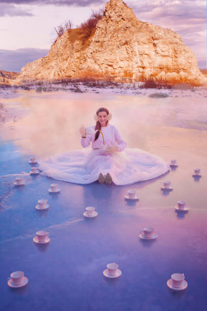 istock Beautiful woman on ice in winter 1353242789