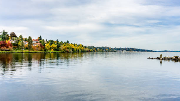 istock Lake Autumn Shoreline Homes 5 1353244027