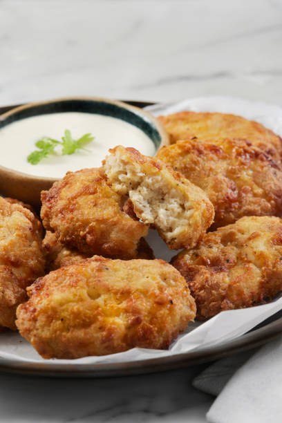 istock Keto Friendly, Crispy Air Fried Chicken Nuggets with Ranch Dip 1353245013