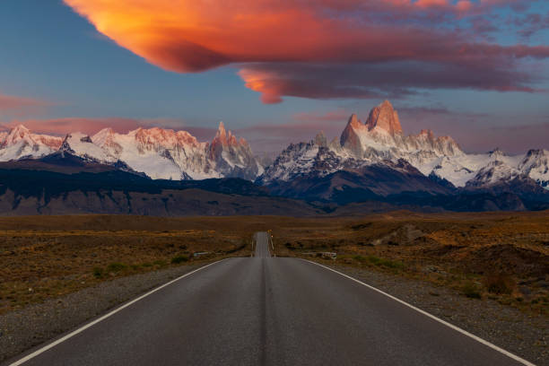 istock Dramatic sky over empty highway in Argentina Patagonia 1353246734