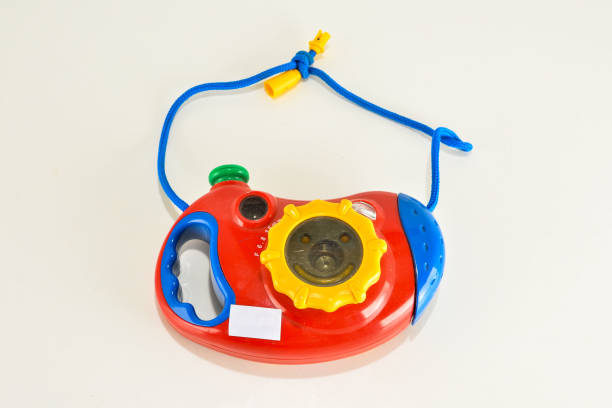 Close-up of toy camera Object on a White Background