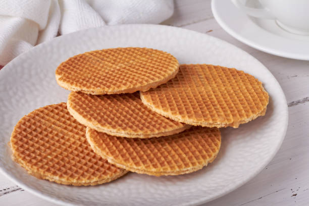 istock dutch waffles stroopwafel syrup waffle caramel waffle on white background 1353249358