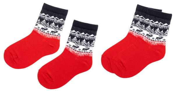 istock Pair of nordic socks isolated on white 1353249931