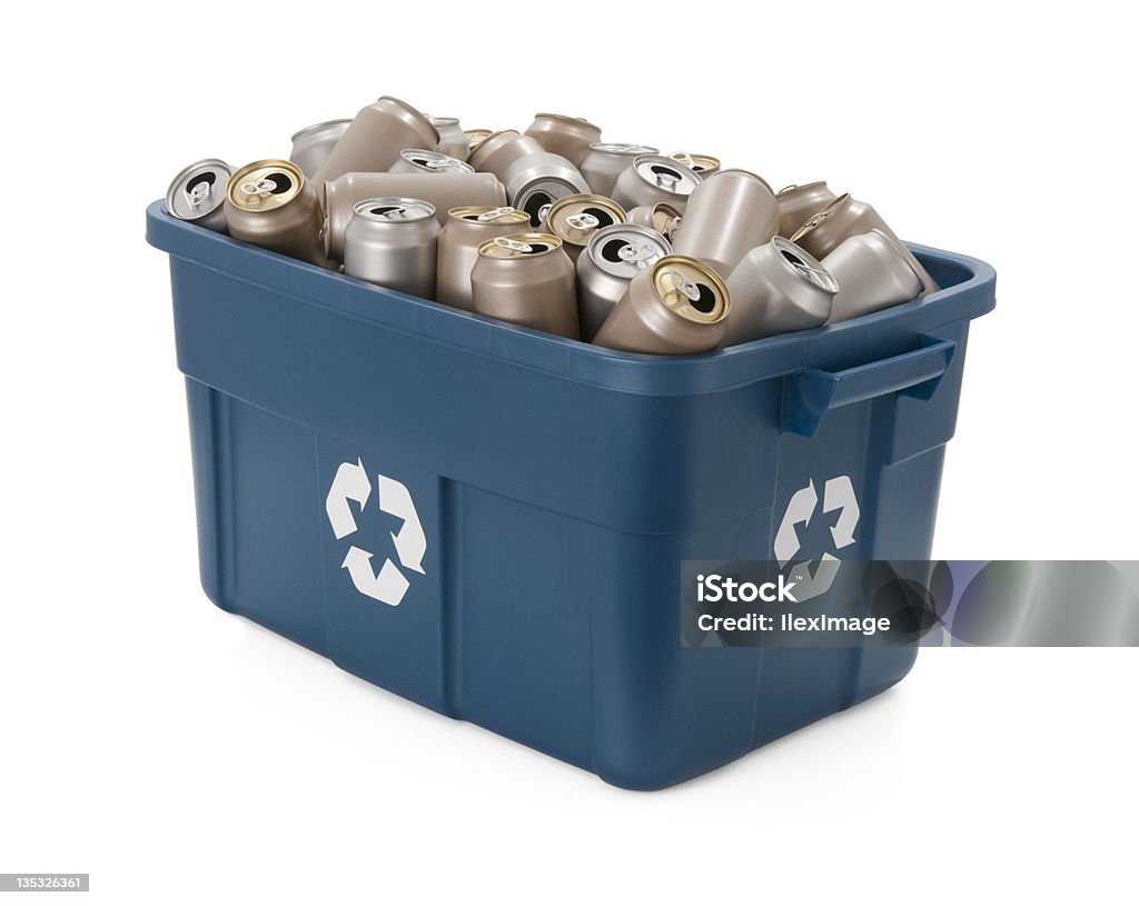 Recykling puszek aluminiowych - Zbiór zdjęć royalty-free (Pojemnik na segregowane odpady)