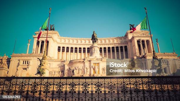 The Victor Emmanuel Ii National Monument In Rome Italy Stock Photo - Download Image Now