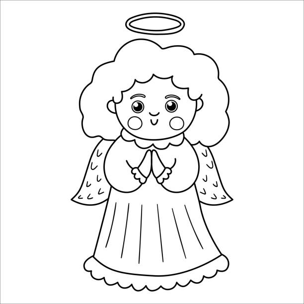 2,001 Cartoon Of A Angel Outline Illustrations & Clip Art - iStock