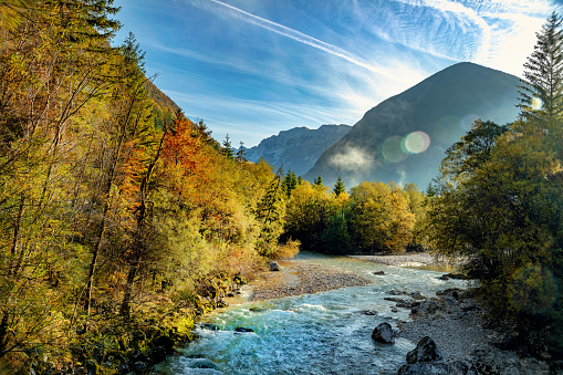 River Soca Close Up,Trenta valley,Primorska, Julian Alps,Slovenia, Europe