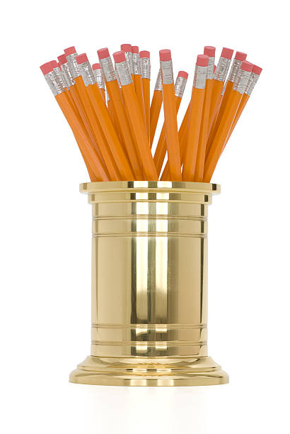 Brass Pencil Holder stock photo