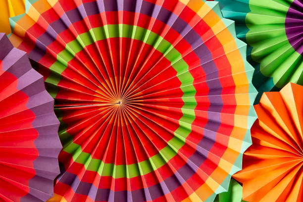 Colorful paper ornaments as background