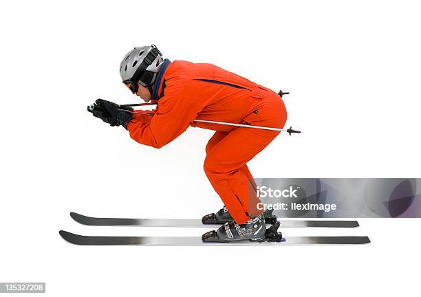 Photo libre de droit de Skieur banque d'images et plus d'images libres de droit de Ski - Ski, Fond blanc, Objet ou sujet détouré
