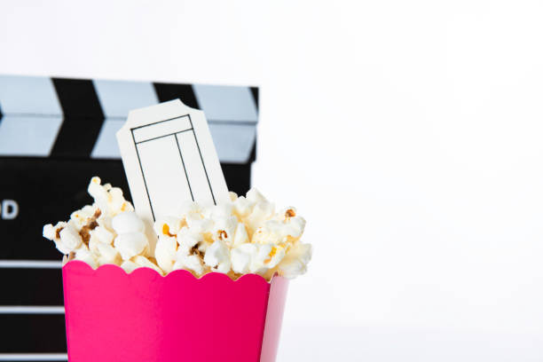 istock Movie Clapper and Popcorn Bag 1353273230