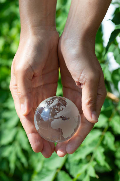 istock Hands Holding Glass Globe 1353276634