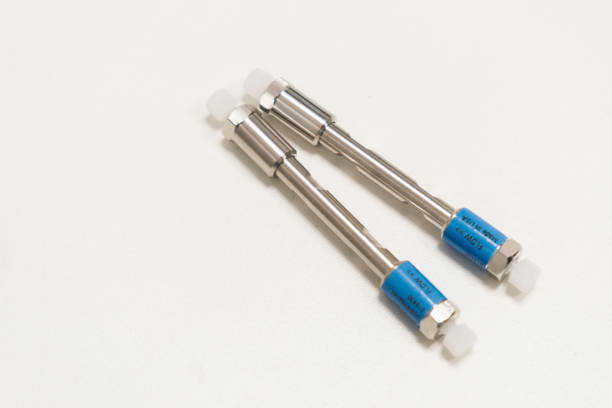istock HPLC 50 mm columns on the table in the laboratory. Fast high performance liquid chromatography analysis in chemical and microbiological laboratory. Clinical, toxicological and forensic analysis 1353276859