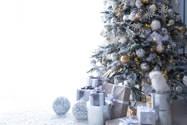 istock Beautiful Christmas tree indoors with white space for text 1353281361